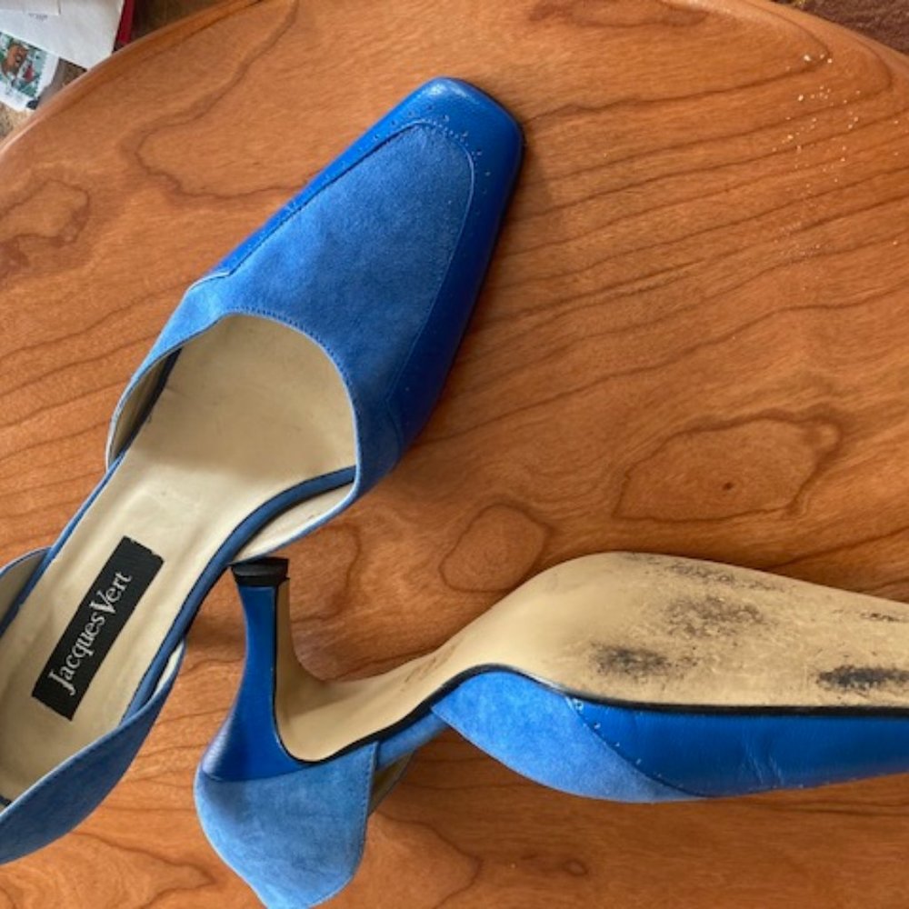 Stunning Jacques Vert Suede and kid heels, Royal Blue